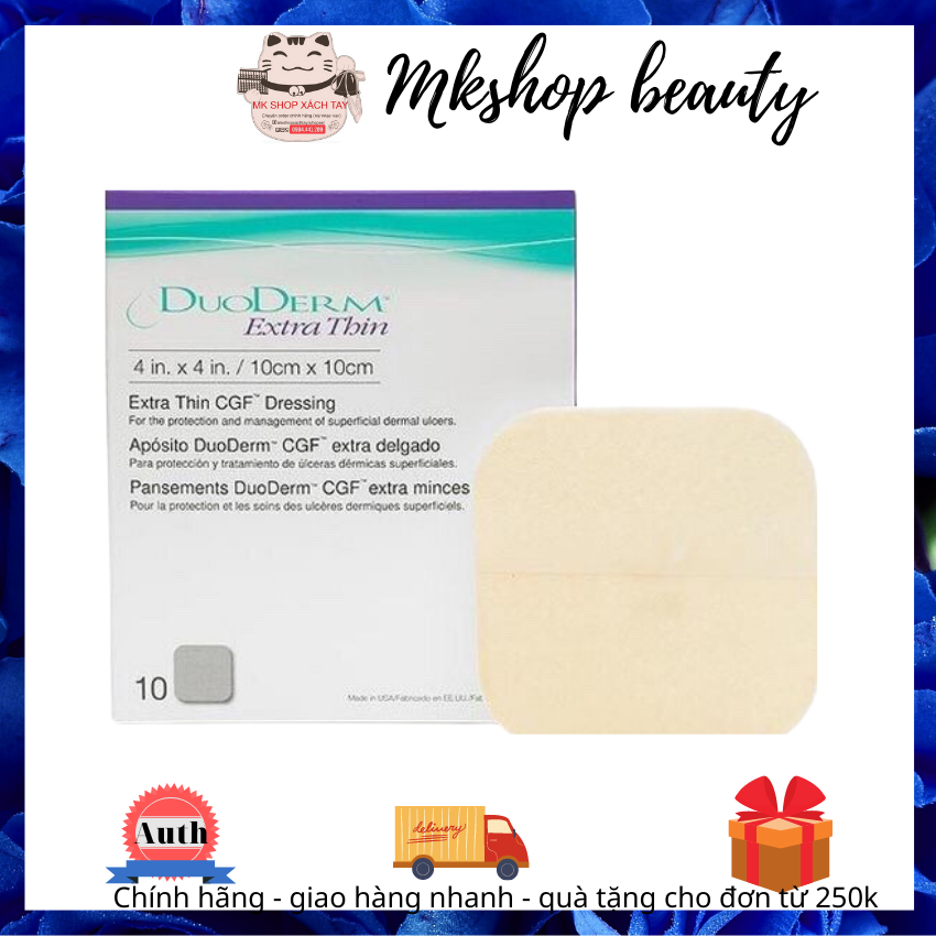 Miếng dán mụn Duoderm Extra Thin miếng dán hút mủ vết thương chăm sóc da khỏi lo mụn mủ 1 miếng lẻ
