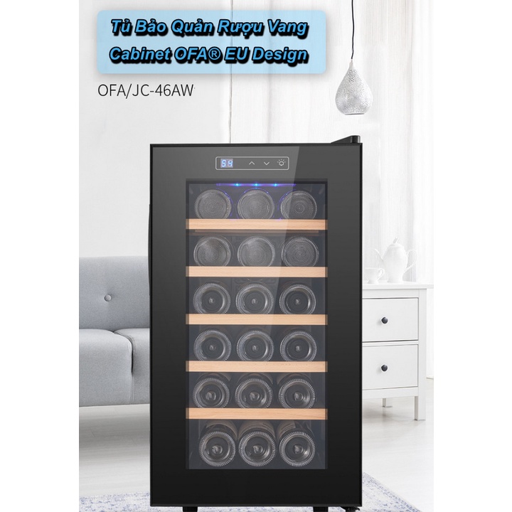 Tủ rượu Vang Cigar Wine 12~18 Độ C Wine Cabinet OFA®️ EU Design (18Packs) - Home and Garden