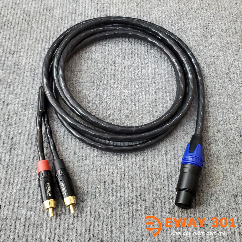 Dây jack canon cái ra 2 đầu jack av rca - dây tín hiệu hitachi cho loa sub điện - nhiều chiều dài