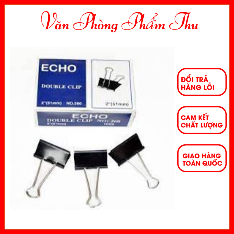 Kẹp bướm - kẹp giấy slecho/echo 15mm, 19mm, 25mm, 32mm, 41mm, 51mm - kẹp bướm slecho/echo đủ cỡ ♻️văn phòng phẩm thu