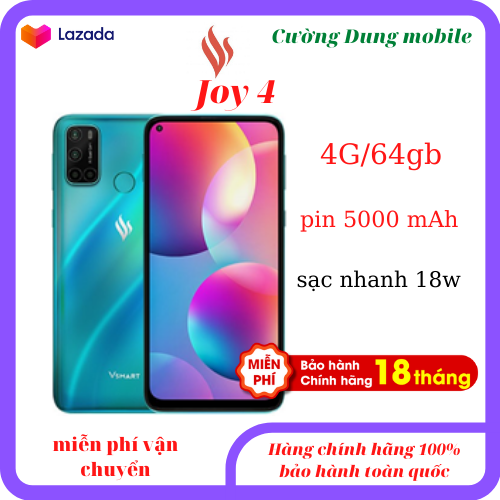 Vsmat joy4, mới nguyên seal ram 4G Bộ nhớ 64 Gb, điện thoại vsmart joy4 chính hãng mới nguyên seal, bảo hành 18 tháng toàn quốc, vsmart joy4 pin trâu cấu hình khủng, điện thoại chơi game, selfi chụp anh đẹp.