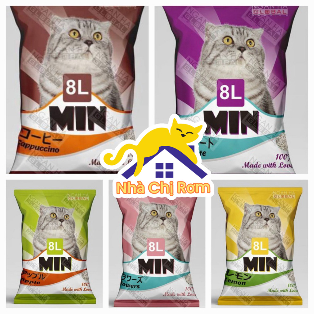 Cát min cát vệ sinh cho mèo cát túi 8l