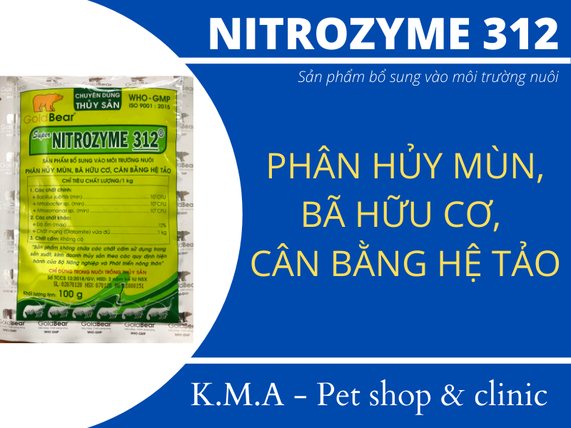 MEN VI SINH CHO TÔM CÁ - SUPER NITROZYME 312 (GÓI 100G)