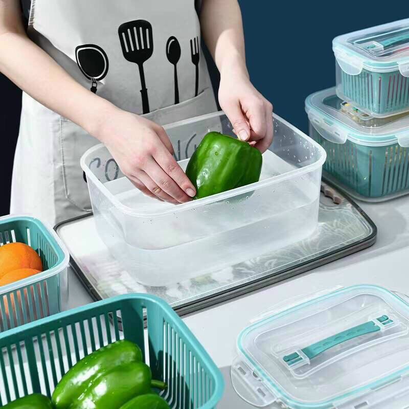 Combo 5 Bộ Rổ Nhựa Kèm Hộp Tiện Lợi Đa Năng 5 in 1 (có nắp đậy) rổ to 30*22*13