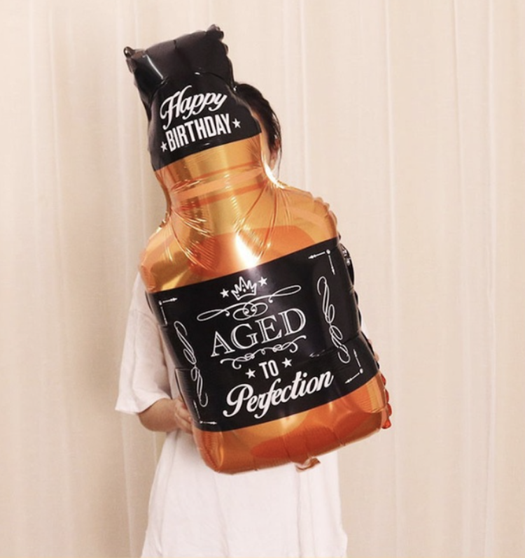 Bong bóng Chai rượu + Ly Bia + Chai rượu sâm Panh + Ly rượu sâm panh - Kích thước - Trang trí tiệc sinh nhật, tiệc khai trương, tiệc rượu
