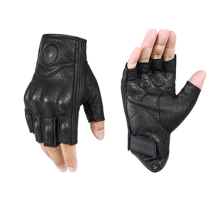 [HCM]Găng Tay Da Cụt Ngón MOTO-WOLF [ 1 đôi ]