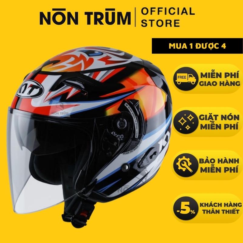 Mũ bảo hiểm 3/4 kyt venom axel basani chính hãng cao cấp, nón bảo hiểm 2 kính tiện dụng - nón trùm