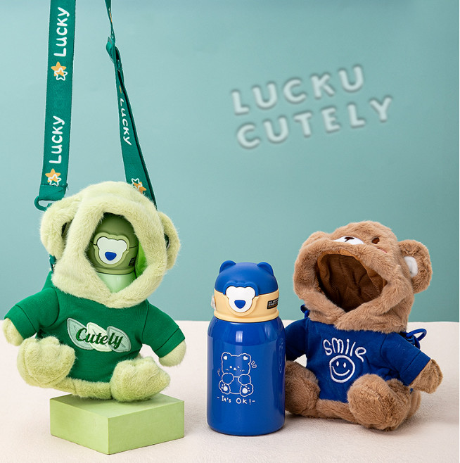 Bình Giữ Nhiệt INOX 316 BABY BEAR siêu dễ thương cho bé, kèm túi đựng và dây đeo thời trang tiện lợi - ly giu nhiet - binh giu nhiet - ly giữ nhiệt inox - binh giư nhiet inox