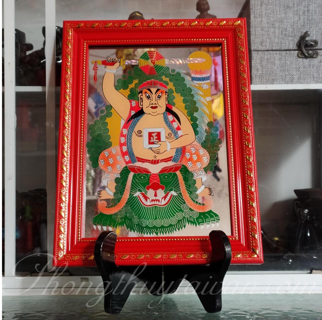 Bài vị Tử Vi Đại Đế 21cm*28cm khung đỏ đỏ tặng kèm ngũ vị bao sái