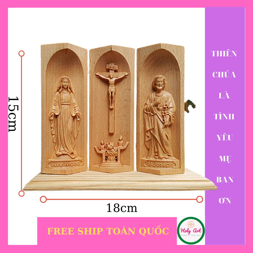 [HCM]Bàn thờ thiên chúa - CHÚA CHỊU NẠN - THÁNH CẢ GIUSE[HOLY ART] BÀN THỜ MINI CAO 15cm x 7cm[FREE SHIP TOÀN QUỐC] DÙNG LÀM QUÀ TẶNG NGƯỜI THÂN BẠN BÈ TƯỢNG MẸ MARIA MANG THEO BÊN MÌNH CẦU NGUYỆN