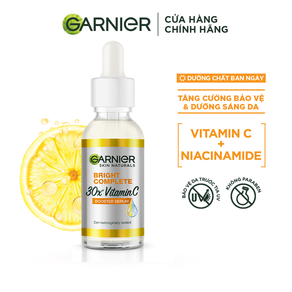 Dưỡng chất ban ngày làm sáng da【Vitamin C + Niacinamide】Garnier Bright Comple Booster Serum 30ml 💗