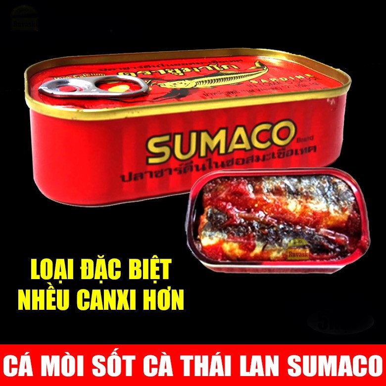  Cá Mòi Hộp Sốt Cà Sumaco Thái Lan - Hộp125gram 
