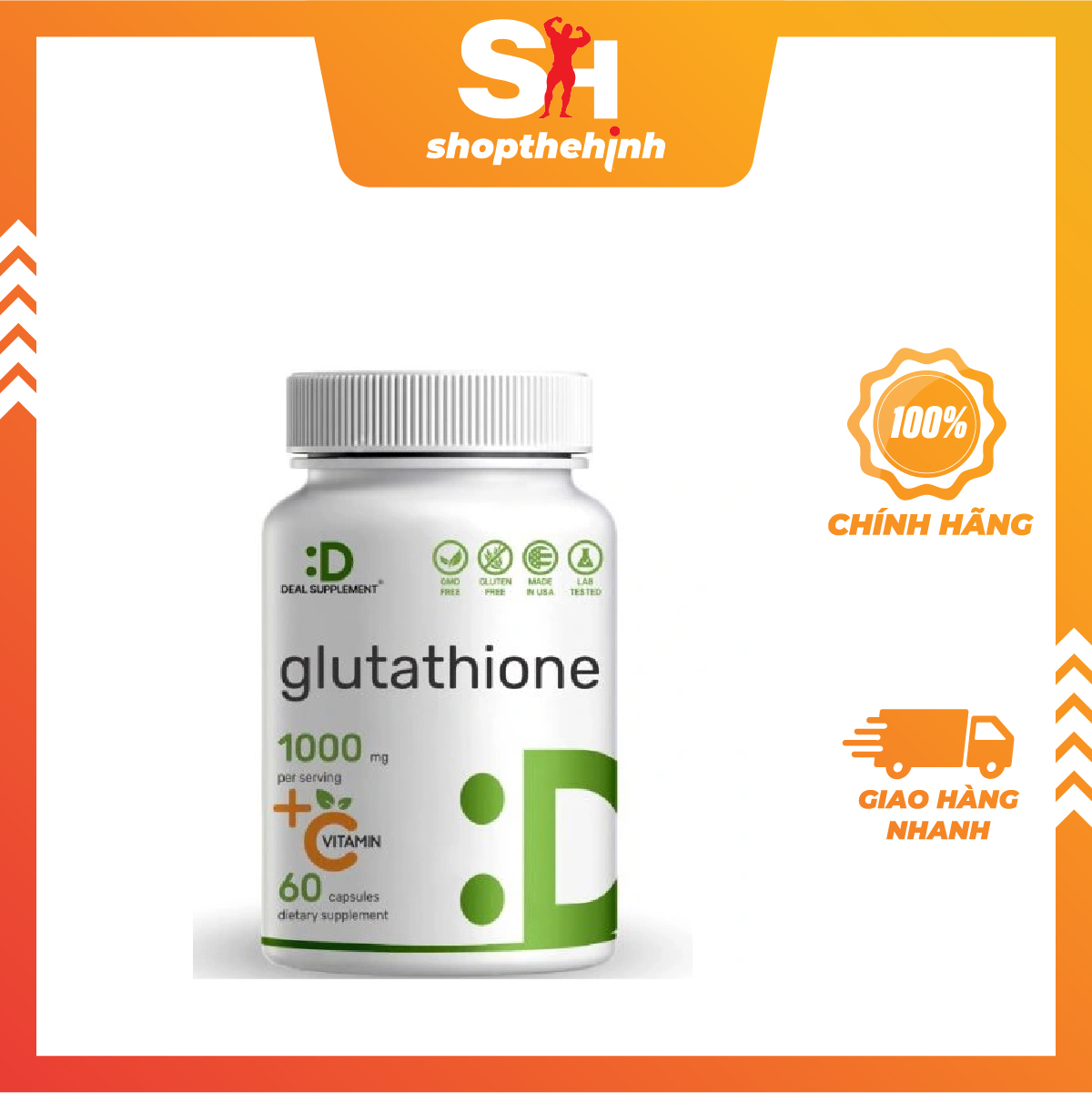 Deal Supplement Glutathione Reduced 1000mg + Vitamin C - Viên Uống Trắng Da, Làm Đẹp Da