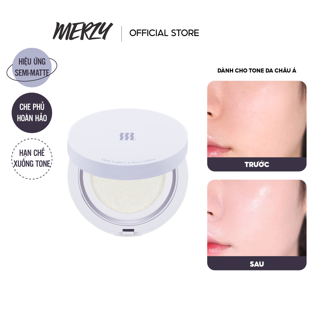 [NEW] Phấn Nước Mỏng Nhẹ, Ẩm Mịn Suốt Cả Ngày Dài Merzy Daily Light Up Sun Cushion SPF50+/PA++++ 12g