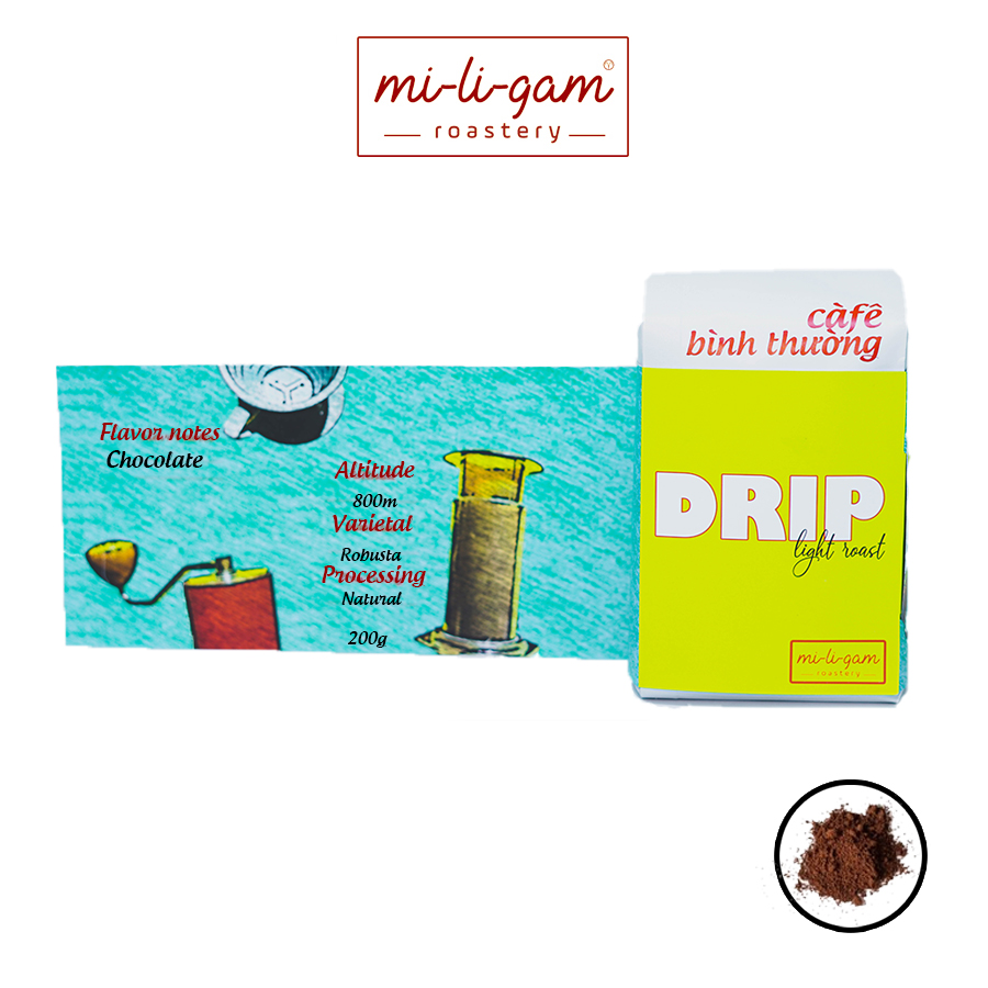 Pha Moka Pot / Cà phê Bột - 200g | mi-li-gam roastery #miligam cà phê rang xay pha máy espresso, pha máy văn phòng, moka pot