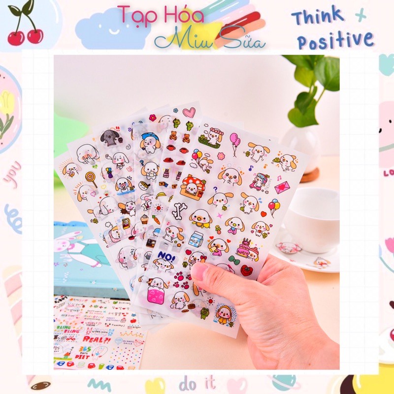 Sticker 6 tấm xinh xắn trang trí dễ thương - MiuSua