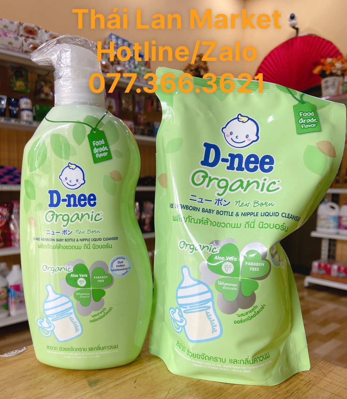 Nước rửa bình sữa dnee organic thái lan chính hãng - nước rửa bình dnee 500ml/600ml thái lan market