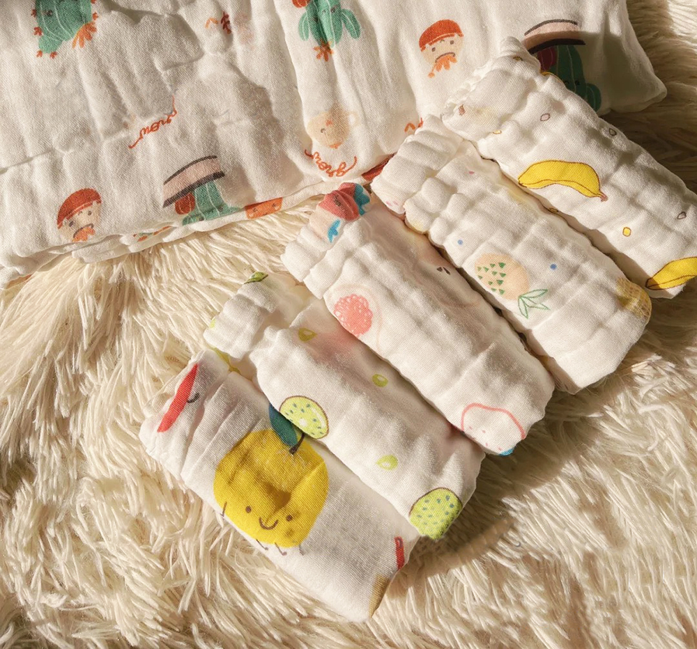 Khăn tắm xô 6 lớp cho bé cao cấp Momkid 25x25, khăn xô sữa cho bé sơ sinh, khăn tắm xô sữa mềm mại thông thoáng
