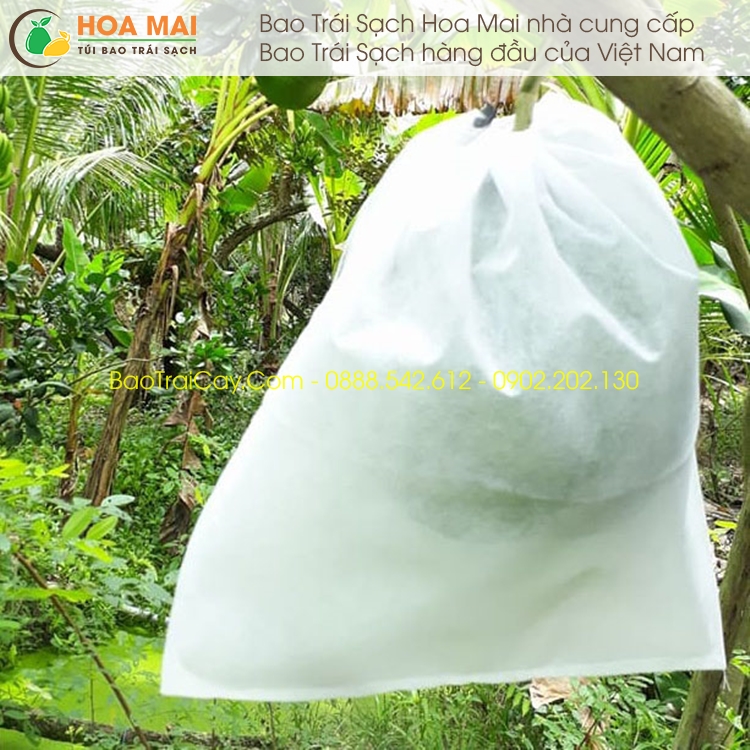 100 cái Túi bao bưởi kích thước 30x35 loại vải không dệt Hoa Mai