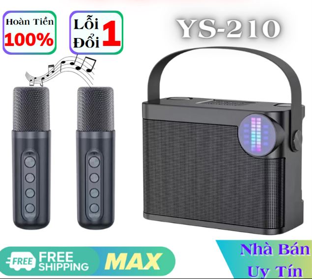Loa bluetooth karaoke ys210 - loa bluetooth hát karaoke - loa mini bluetooth - loa hát karaoke mini công suất 20w, nhỏ gọn, âm thanh sống động, bluetooth 5.0 hỗ trợ usb/tf/aux