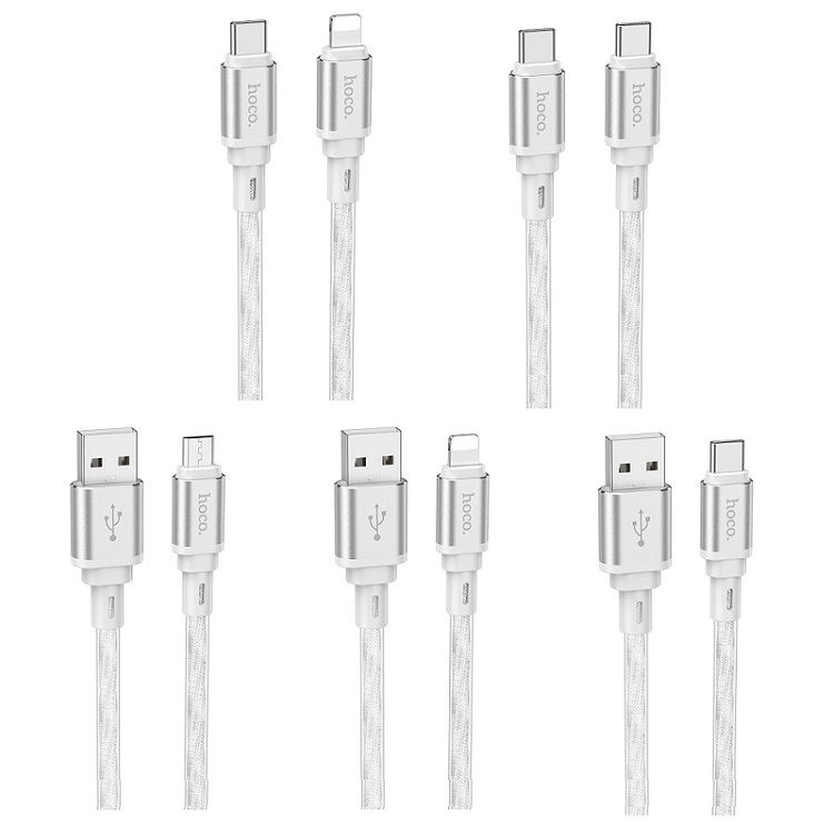 Cáp sạc nhanh hoco x98 cổng lighting / typec / microusb / typec to lighting 20w / typec to typec 60w dài 1m - phụ kiện 1986