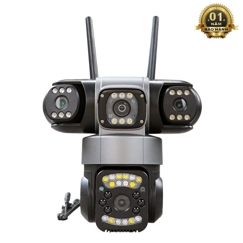  Camera ngoài trời IP wifi PTZ Yoosee W990 4 mắt 3 màn hình phân giải 1920P x 3240 FullHD+ 2 Râu - 26 led trợ sáng 8 led hồng ngoại  đen  Phụ Kiện 1986 