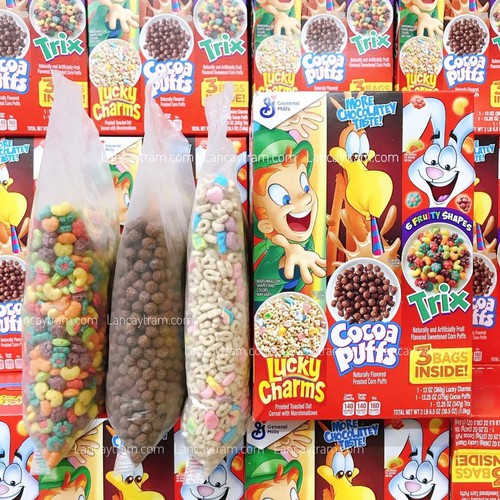 Ngũ Cốc General Mill Mix 3 loại Lucky Charms Cocoa Puffs And Trix hộp 1kg