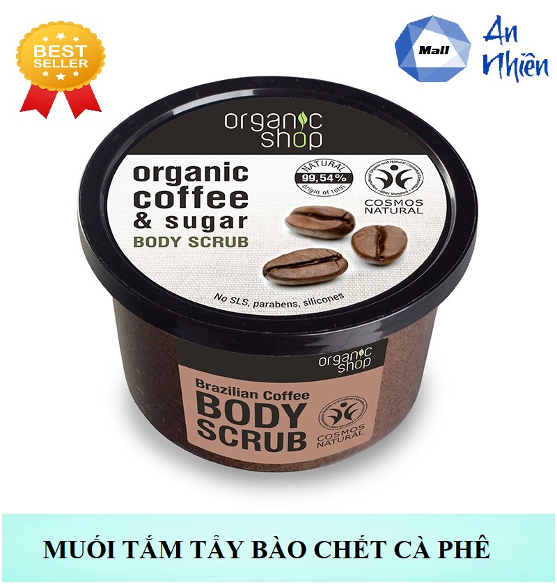Muối Tắm Cà Phê Organic 100gr - Mẫu mới