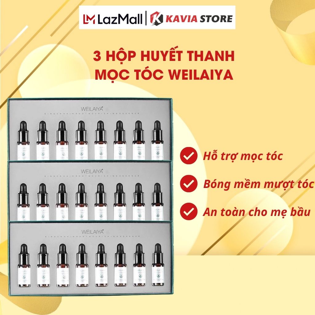 Combo 3 hộp huyết thanh serum mọc tóc weilaiya chính hãng hộp 8 lọ x 5ml, giảm gãy rụng tóc thúc đẩy giai đoạn phát triển tóc, mọc tóc nhanh dài-kavia store