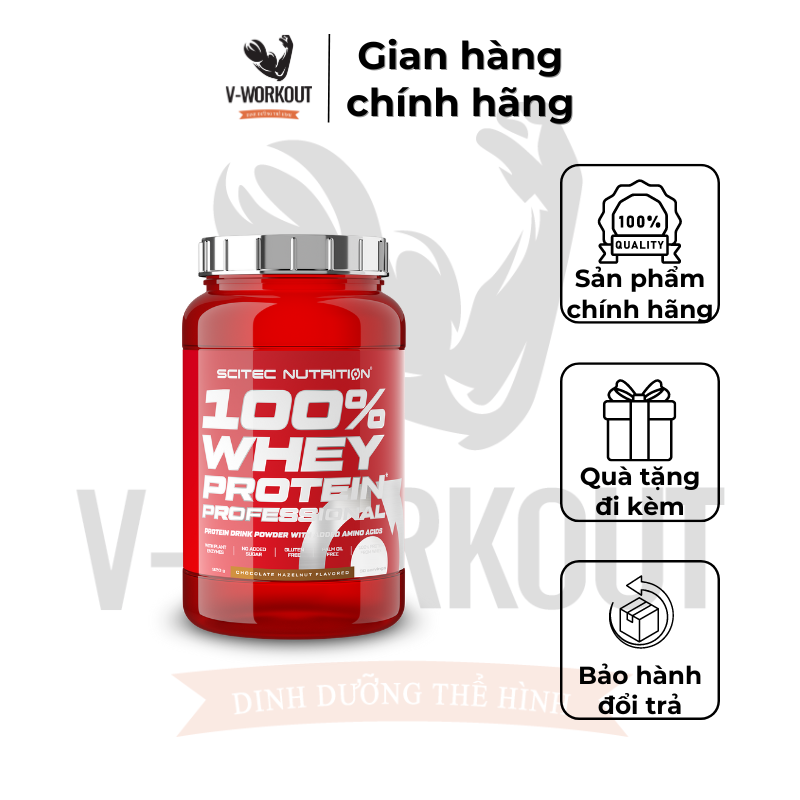 Whey protein | 100% whey protein professional 920g | whey protein tăng cơ và duy trì cân nặng | scitec nutrition