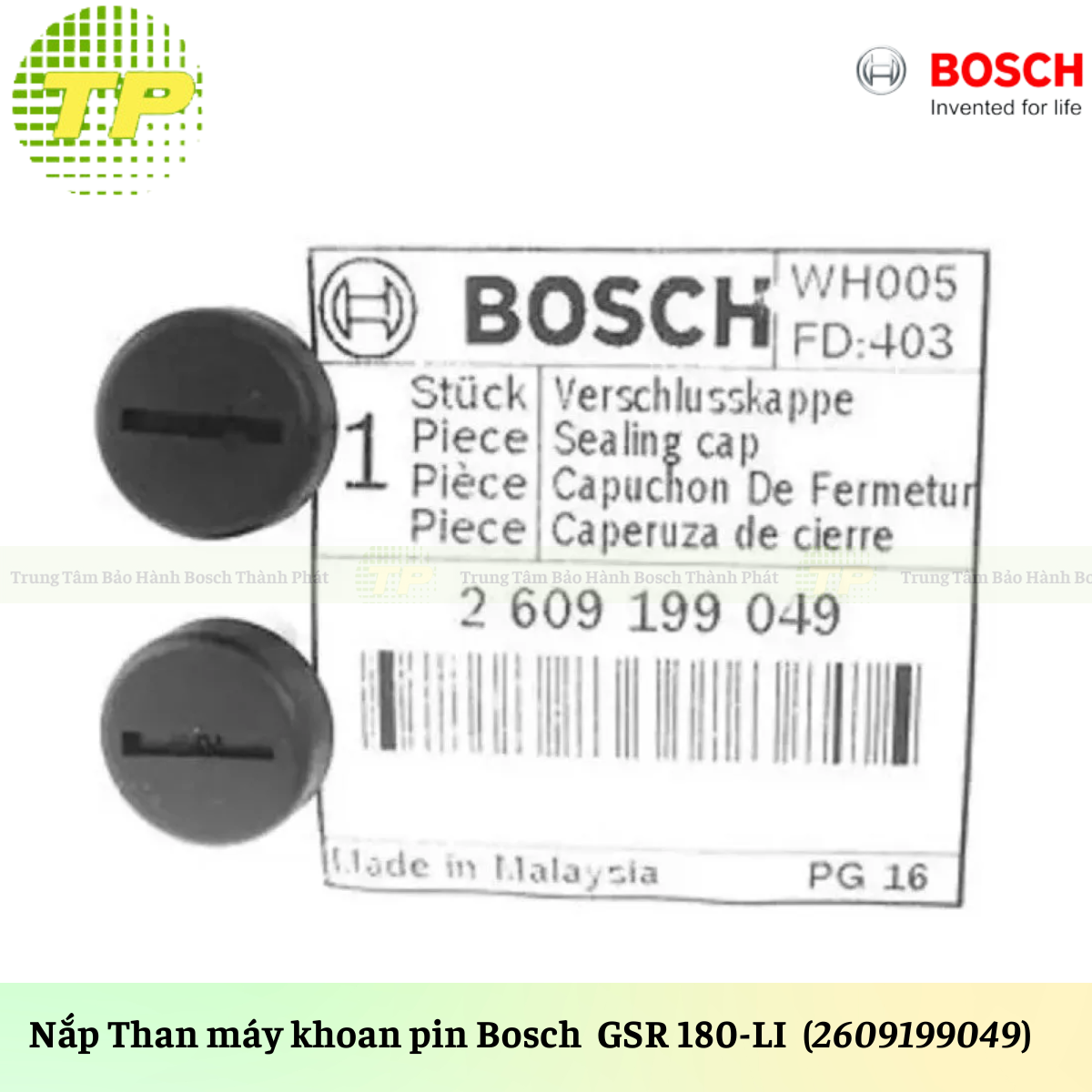 Nắp Than máy khoan pin Bosch GSR140-LI/GSB 180-LI/ GSR 180-LI (2609199049)