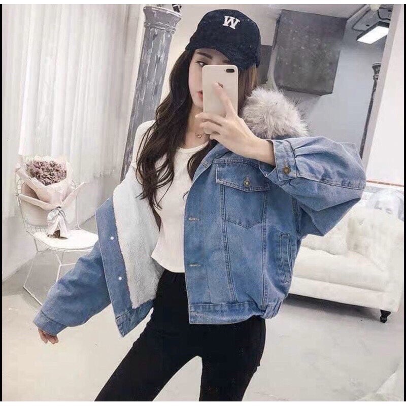 (RẺ VÔ ĐỊCH) ÁO JEANS NỮ, ÁO BÒ NỮ LÓT LÔNG DÀY ẤM NẶNG 3KG, MINHQUANG2017