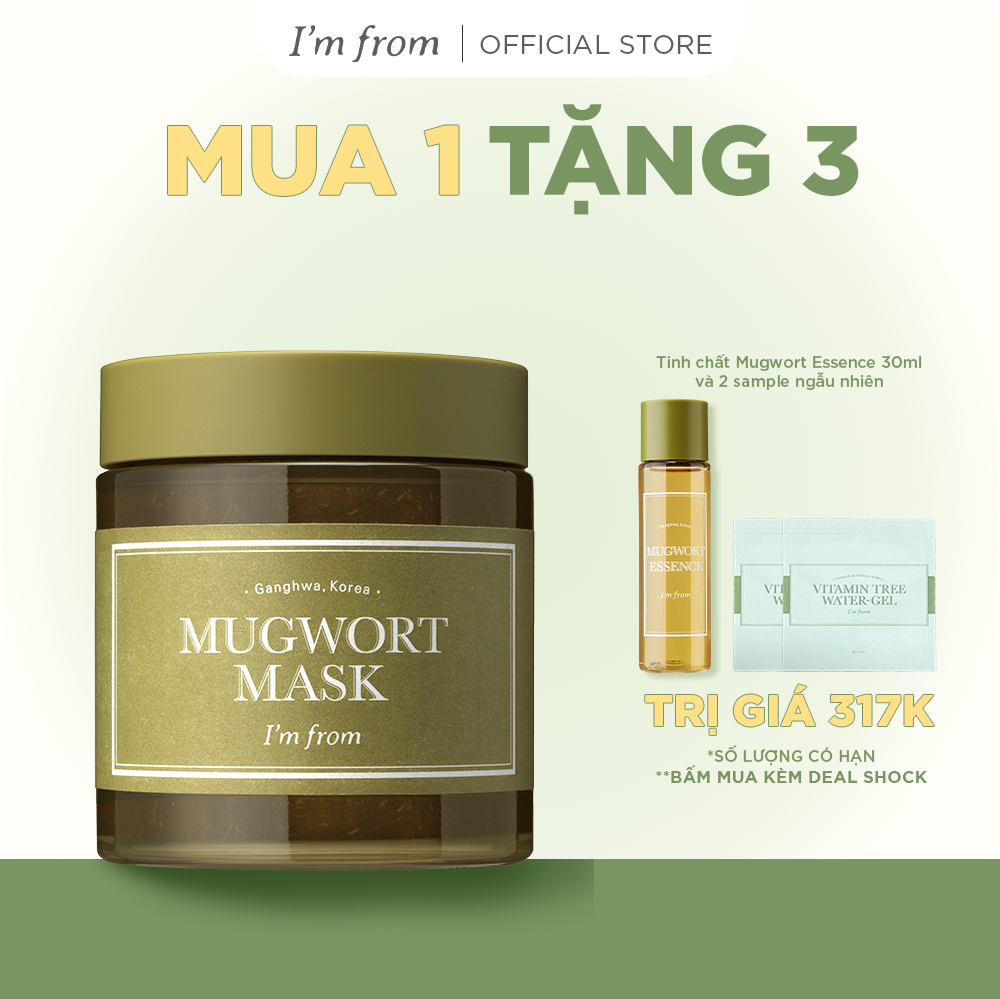 Mặt nạ ngải cứu làm dịu, thải độc da I'm From Mugwort Mask 110g, hỗ trợ tăng cường vitamin hỗ trợ da lão hóa