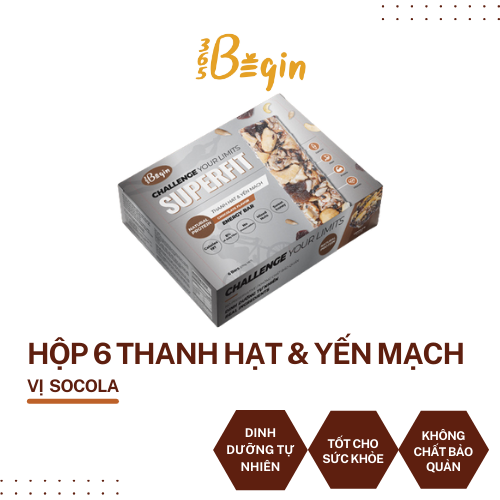 SUPERFIT - THANH NĂNG LƯỢNG YẾN MẠCH - VỊ SÔ CÔ LA - HỘP (6 THANH)