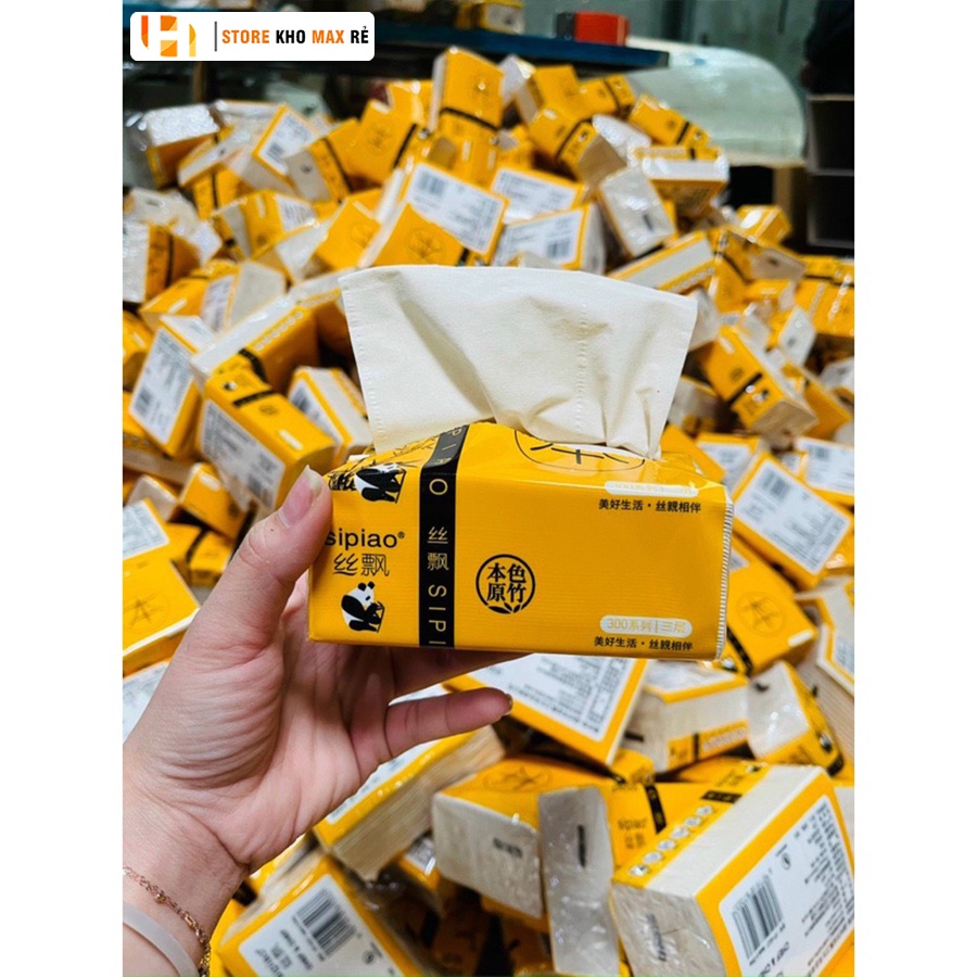 Thùng 30 gói giấy ăn gấu trúc sipiao siêu dai loại 6021 1 gói 300 tờ