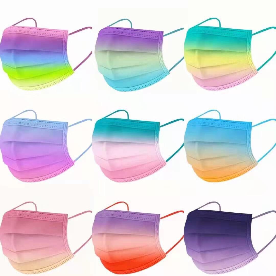 Set 10 Khẩu Trang Pastel Hot Hit 7 Sắc Cầu Vồng Mix Màu Hàng Quảng Châu Xịn Sò VF