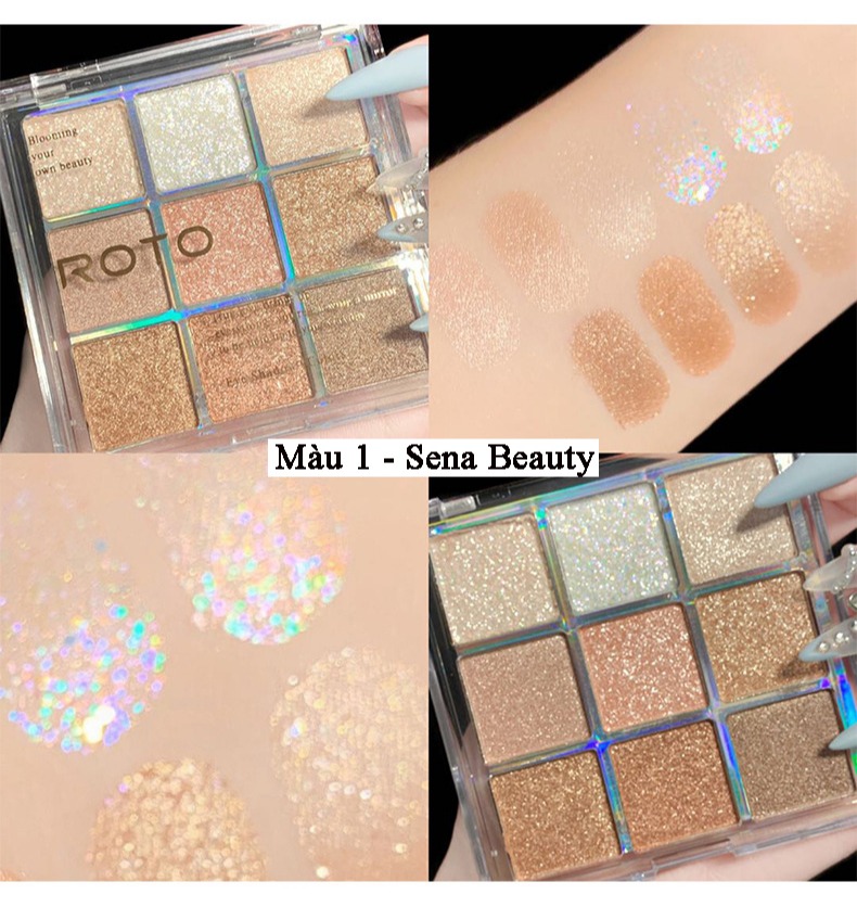 Bảng phấn mắt nhũ lì 9 ô roto eyeshadow