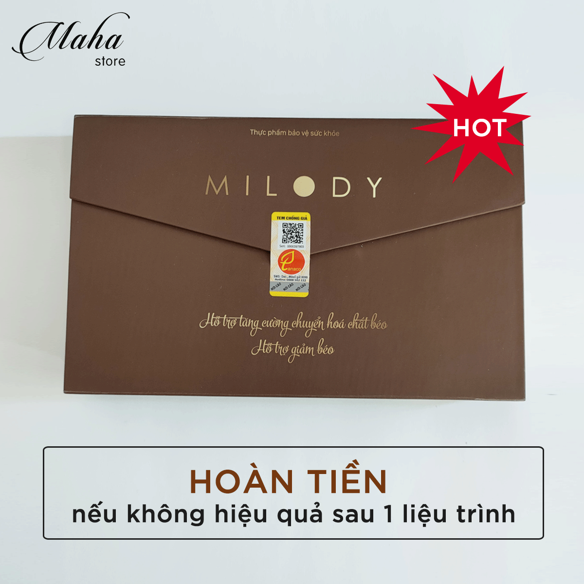 Kẹo giảm cân Milody hỗ trợ đào thải mỡ thừa, giảm cân an toàn, không tác dụng phu ngay hộp đầu tiên