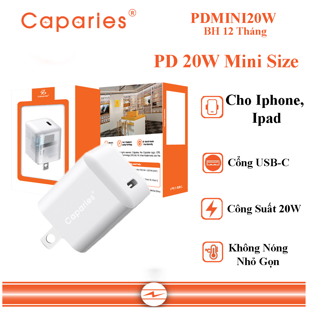 [HCM]CỦ Sạc CAPARIES Quick Charge 3.0 Siêu Bền 1 USB - Chống Nóng Đúc Nguyên Khối Sạc Nhanh 3.0 Thương Hiệu CAPARIES sạc nhanh quickcharge 3.0 tương thích tất cả các dòng máy