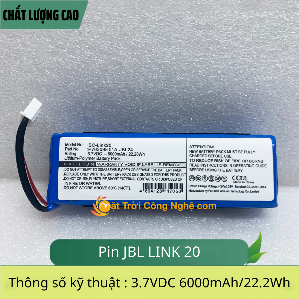 Pin jbl link 20 3.7v/6000mah/22.20wh - thay pin loa jbl link 20 - mặt trời công nghệ