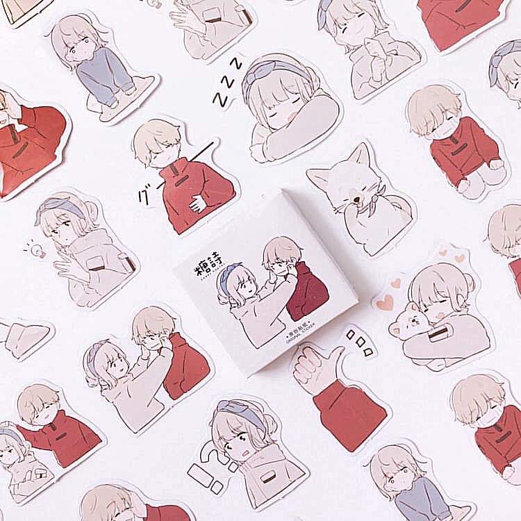 Hộp 45 sticker dán học sinh yêu thương Canarystore54