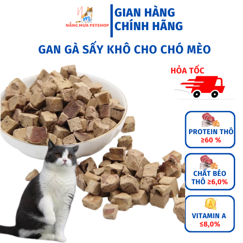 Gan gà sấy cho chó mèo, gan gà sấy cho chó mèo