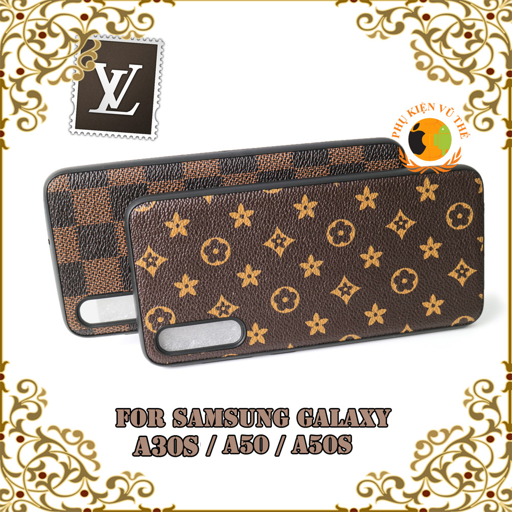 Ốp Lưng Da Leather In Họa Tiết LV Cho Samsung Galaxy A50 A50s A30s 2019 2020 Sang Trọng, Đẳng Cấp