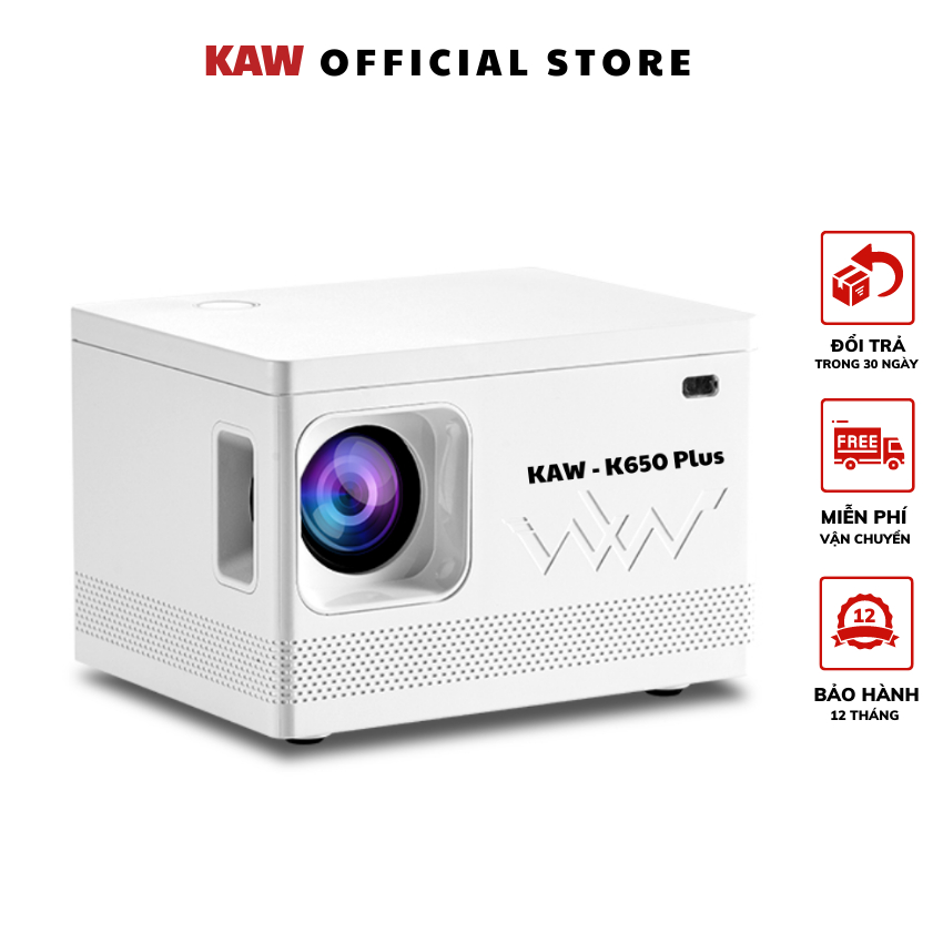 Máy chiếu mini KAW K650 Plus, Hệ điều hành android tải Youtube, Netflix ...