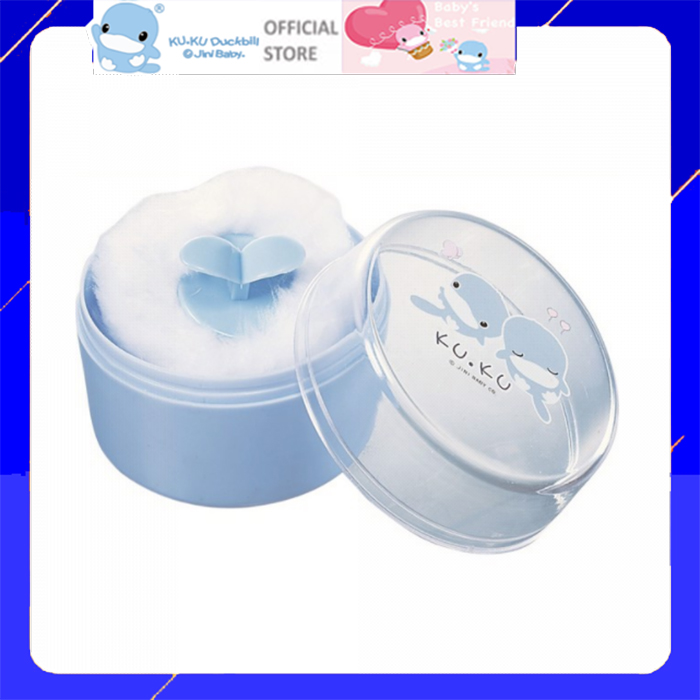 Hộp đựng phấn rơm cho bé KU.KU DUCKBILL ku5316 bông phấn mềm mại 8 x 6 cm