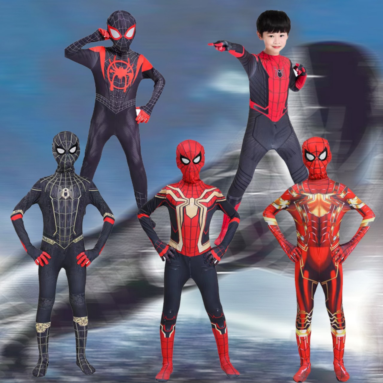 Trẻ em Bộ đồ Body Suit hoá trang Người Nhện Spider man dành cho trẻ em cực