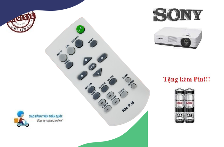 Remote Điều khiển máy chiếu Sony RM-PJ8- Hàng chính hãng mới 100% Tặng kèm Pin