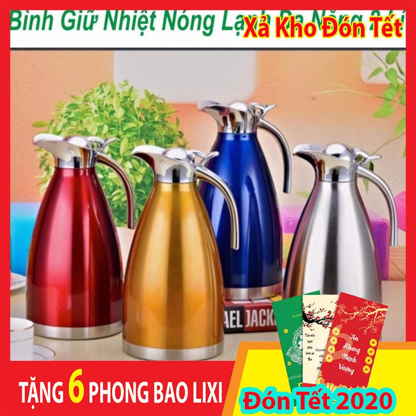 Bình giữ nhiệt inox 2l cao cấp thái lan - pha trà -phong cách châu âu