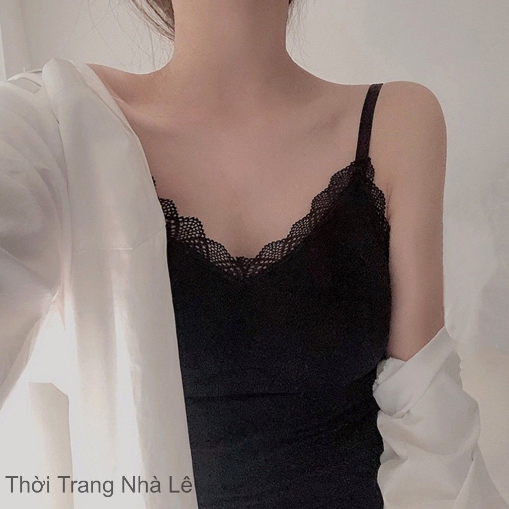 Áo bra 2 dây tâm gân viền ren dáng dài cao cấp 3328- ln082