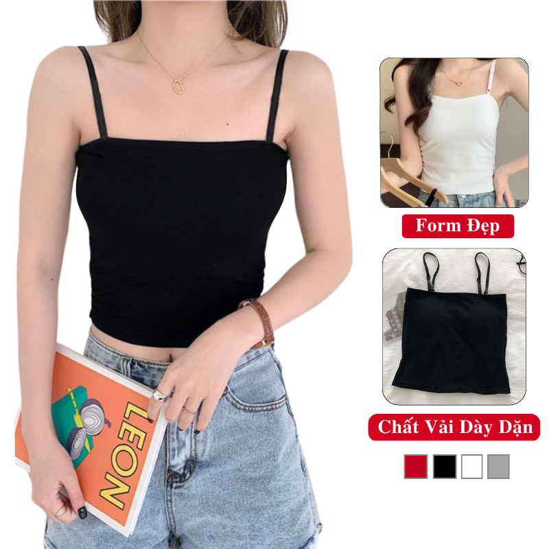 Áo hai dây croptop nữ madela có quai điều chỉnh, áo 2 dây quây ngực croptop ôm body nữ